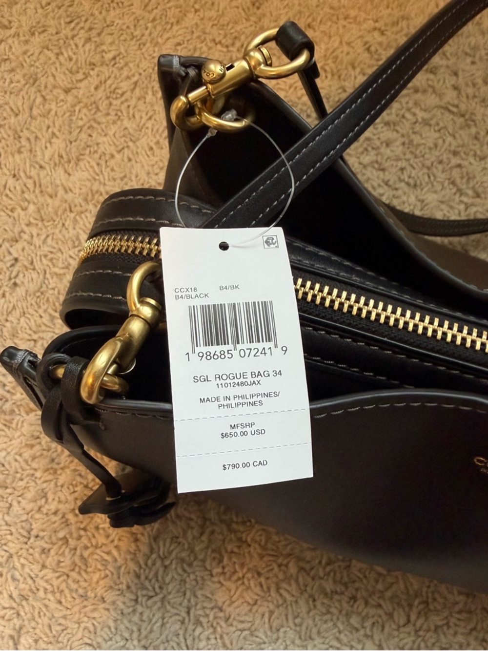 NWT Coach Rogue 34 - Black - Picture 2 of 10